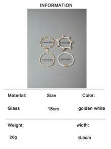 4pcs/Set Boho Beach Style Resin Seashell, Starfish & Glass Beaded Anklet Jewelry Set, Suitable As Vacation Gift For Women - 31011-ank-white-eP - View 9