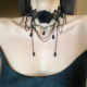 黑玫瑰花流蘇choker