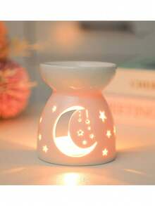 1/2pc Elegant White Ceramic Heart-Shaped Tealight Candle Holder - Aromatherapy Burner And Wax Melter, Suitable For Home, Party Decor, Office Or Valentine's Day Decor - Perfect Housewarming/Valentine's Gift (Candles Not Included) - Durable Ceramic Material, Desktop Decor, Cozy Ambiance Design - Multicolor - View 6