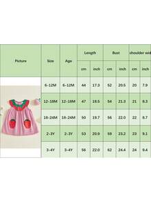 Toddler Baby Girls Plaid Dress Fashionable Strawberry Embroidery A Line Tank Dress - Red - View 8
