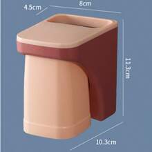 简易免钻孔牙刷和漱口杯壁挂式收纳架 - 牙刷置物架 - 查看 5