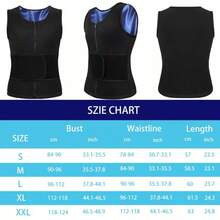 Herrs svettbastuväst, neopren midjetränare för fitness, gym, viktminskning - Svart - Visa 4