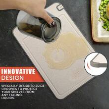 1 tocător din oțel inoxidabil, tocător reversibil multifuncțional, tocător de bucătărie, echipament pentru restaurant și camping, design cu mâner antiderapant, material rezistent la rugină, esențial pentru călătorii în aer liber - Alb-negru - Vizualizare 5