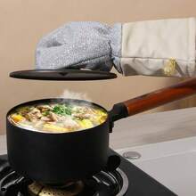 Leather Extended Steel Wire Gloves, Winter Dishwashing Gloves, Cleaning Decontamination Gloves, Thickened Kitchen Gloves, Household Silver Wire Scrubbing Waterproof Gloves - 1pc Gray - View 8