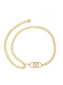 1pc Versatile Waist Chain, Minimalist Hollow Circle Decor Slim Waist Belt For Women, Suitable For Ladies, Dates, Music Festivals, Holidays, Daily Wear, Elegant Aluminum Alloy Waist Chain, All Season - Same Style In Multiple Colors - View 14