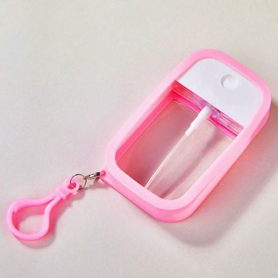 1pc Portable High-Pressure Spray Bottle, Fine Mist Alcohol Hand Sanitizer, Travel Refillable Container, Independent Packaging, Mini Perfume Bottle, 1.69 Oz, Christmas/Halloween Gift. With Inner Straw | Style/Color: Random - Pink - View 1