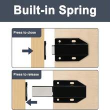 4个重型磁性按压式开门器，适用于橱柜、抽屉、衣柜、房车家具，轻触式释放门把手（黑色） - 4 件裝 - 查看 3