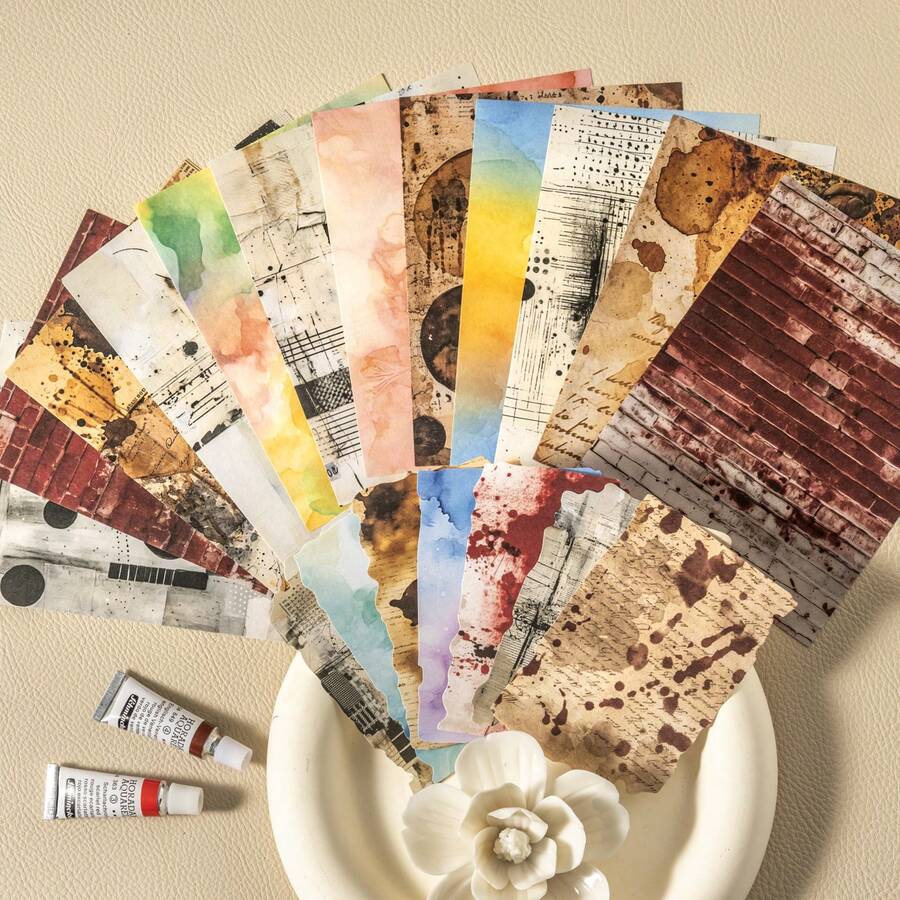 48pcs Watercolor Tie-Dye Theme Scrapbooking Papers, DIY Decoration Backing Papers, Holiday Gifts, Handmade Collage Materials, Personalized Scrapbook Planning Creative School Stationery Supplies