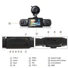 3 Channel 360°Dash Cam Front And Inside Left Right, Dash Camera For Cars, Built-In Night Vision, Sensitive Motion Detection Recording, 150mAh Battery - 3 Camera - View 8
