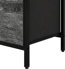 MU:4LIFE Cómoda de 4 Cajones con Balda Estante de Almacenamiento para Hogar Y Oficina, Organizador Cajonera De Estructura Metal y Cajones De Tela Lino Poliéster y Tela No Tejida (Oak Negro) - Roble Negro - Ver 8