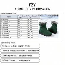 FZY New 2026 Winter Women's Ankle Boots And Short Boots: Stylish, One-Piece Mid-Calf Platform Boots With Adjustable Elastic Heels And A Thick, Fashionable Flannel Edging, Perfect For Winter Outdoor Activities And Can Be Paired With Valentine's Day Outfits. Available In Black, Red, Grey, And Blue. Women's Winter Clothing. A Top Choice For Valentine's Day Gifts. Stylish, Warm Black Ankle Boots; Comfortable And Versatile Low-Heeled Shoes; One-Piece Boots. Avant-Garde Elongated Women's Boots; Comfortable And Durable Concealed Wedge Boots. - màu xanh lá - Xem 3