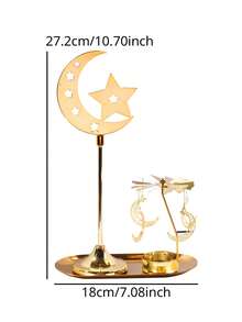 1个旋转旋转金色热蜡旋转烛台装饰，风车图案，创意万圣节圣诞节礼物，旋转烛台套装，适合浪漫婚礼、圣诞派对、家居餐桌装饰、节日礼物（款式随机） - 金色 - 查看 12