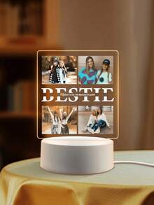 1pc Customized Photo Night Light, Suitable For Women, Men, Couples, Family And Friends, Can Be Customized For Holidays, Anniversaries, Creative Colorful Surprise Gift, With Acrylic LED Light Base And Round Lamp Frame - Good Friend Custom Lights - View 4