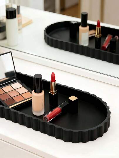 Silicone Oval Tray, Decorative Vanity Organizer Box, Sponge Storage Box, Kitchen Countertop/Sink Organizer Rack, Suitable For Perfume Bottles, Potted Plants, Lotion Bottles, Soaps, Jewelry And Key Accessories, Great For Christmas, Eid, Valentine's Day, Birthday, Anniversary, Housewarming, Seasonal Celebrations And Holiday Gifts