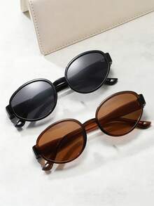 1副/2副复古个性化INS风小圆框眼镜，时尚 - 彩色 - 查看 9