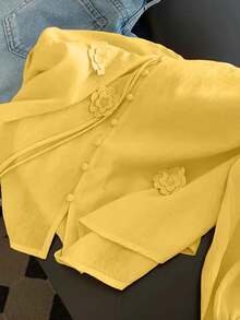 Beach Vacation Elegant Waist Cinched Camisole Dress Spring - Yellow - View 4