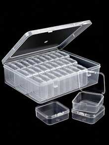 2-28 Slots Transparent Elegant Jewelry Storage Box, Plastic Craft Painting Organizer Box, Transparent Small Fishing Tackle Box, Sewing & Cross Stitch Storage Box - Transparent Jewelry Storage Box - View 8