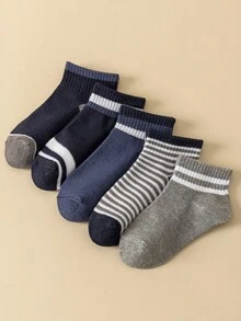 5 đôi tất ngắn cho trẻ em, phù hợp cho bé trai tuổi teen, dùng được cả bốn mùa, thoải mái và thoáng khí, mềm mại và thân thiện với da, hoàn hảo cho mặc hàng ngày, phù hợp với độ tuổi 8-16. - Nhiều màu - Xem 1