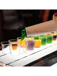 10/25/50/100pcs Transparent 1oz Champagne Flutes, Wine Glasses, Cocktail Glasses, Wedding Toast Cups, Reusable Drinkware, Ideal For New Year, Christmas, Parties, Weddings, Birthdays, Valentine's Day, Back To School And Other Major Events - Multicolor - View 7