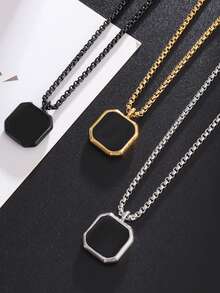 1 pieza Collar con colgante de cruz Ankh de acero inoxidable, joyería de moda minimalista para uso diario unisex - Collar de cruz de Anka - Ver 9