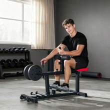 Leg Weight Bench, Calf Exercise Machine, With Wheels, Home Fitness Equipment, Steel, Black - Black - View 1