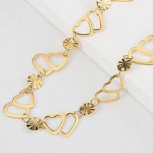 1m Stainless Steel Heart-Shaped Chain With Embossed Round Disc, Suitable For DIY Necklace, Bracelet And Jewelry Making - Chain - View 7