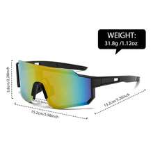 Futuristic One-Piece Fashion Glasses, Lightweight Wrap-Around Temple Arms, Unisex, Suitable For Outdoor Leisure Travel Outfits - Multicolor - View 9