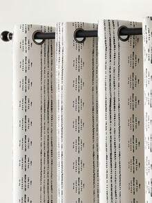 1pc Digital Printing Blackout Curtain, Bohemian Style For Bedroom And Living Room - White - View 3