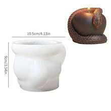 禁果香味硅胶模具，苹果和蛇形蜡烛模具 - A-白色 - 查看 3