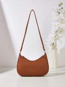 1pc Girl's Minimalist Underarm Bag, Baguette Bag, Zipper Pouch, Casual Commuter Phone Makeup Bag, Suitable For Daily, Party, Commute, Ideal Gift - Multicolor - View 13