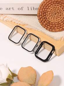 [3 Packs] Case Compatible With Apple Watch Case Series SE Ultra 11/10/9/8/7/6/5/4/3/2/1 38MM 42mm 46mm 45mm 44mm 40mm 41mm 49MM With Tempered Glass Screen Protector,Hard PC Protective Bumper And Ultra-Thin Face Cover Compatible With Iwatch Series SE Ultra 11/10/9/8/7/6/5/4/3/2/1 - Black/Silver/Starlight - View 2