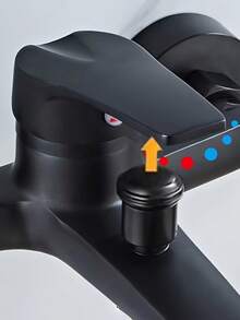 1pc Classic Alloy Bathtub Faucet With Ceramic Valve Core, Centerset Mounting, Includes Installation Hardware - Elegant Three-Way Water Mixing Shower Tap For Bathroom ,Chrome, Black,Selectable(No Electricity Required) - Black - View 7