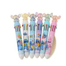 Crystal Stitch Retractable Multi-Color Ballpoint Pen, Cute Cartoon Design For Students, Colorful For Marking And Journaling - Stitch - View 4