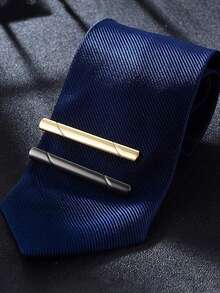 3/9 Pieces Of Men's Tie Clips, Tie Bars & Tie Chains In Silver, Black And Gold - Suitable For Weddings, Meetings, Business Events And Anniversaries - Multicolor - View 3