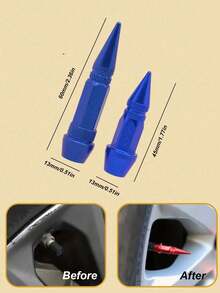 4pcs Dust-Proof & Air-Tight Valve Caps, Aluminum Alloy Bullet-Shaped Hexagon Screws, Suitable For Cars, Motorcycles, Bicycles, Durable Metal Tire Upgrade Accessories - Valve Cap - View 4