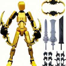 Titan 13 Posable Action Figure Set - Complete T13 Robot Figurine, 3D Printed Collectible Doll, Suitable For Desktop Decor And Display, Decorative Ornament, Small Desktop Robot, Space Robot, Zoro. (Color, Style, Accessories Shipped Randomly) - Multicolor - View 12