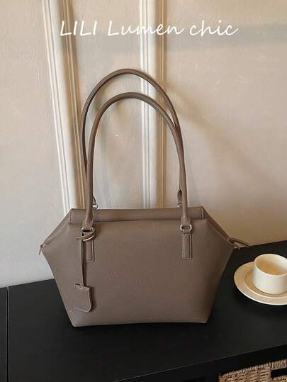 This Stylish New Women's Tote Bag Is Made Of PU Fabric With A Double Handle Design. It Boasts A Large Capacity And Exudes Refined Elegance. It Can Be Carried On The Shoulder Or By Hand, Radiating A Charming Retro Appeal. It's The Ideal Choice For Travel, Shopping, Commuting, Parties, School Celebrations, Or Various Festive Events.