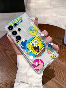 SPONGEBOB 1个时尚卡通创意趣味全屏波点海绵宝宝和章鱼图案防震透气手机壳保护套，兼容三星/苹果17/16/15/14/13/12/11 Pro Max/12 Pro/14 Plus及其他型号 - 彩色 - 查看 8