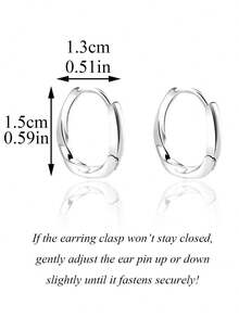 1 Pair Fashionable Lightweight Luxury Metal Geometric Twisted Stud Earrings, Suitable For Teenage Girls Everyday And Holiday Wear - Silver - View 4