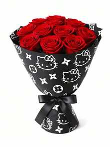 20pcs High-End Gift Wrapping Paper, Floral Wrapping Paper, Waterproof Bouquet Wrapping Paper, European Style Wrapping Paper, Thick Waterproof Gift Wrapping Paper, Bouquet Wrapping Paper. Suitable For: Flower Shops, Valentine's Day, Mother's Day, Father's Day, Weddings, DIY Handmade Gift Packaging And Decorative Flowers. - Pink - View 5