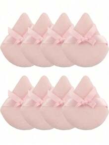 24pcs/15pcs/8pcs/3pcs Flocked Heart Makeup Sponge, Soft Fluffy Texture, Suitable Face & Body Powder Puff, Mixed Makeup Beauty Tools - Hồng 3 - Xem 3