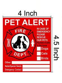 Pet Safety Alert Stickers, Warning Emergency Fire Rescue Stickers Waterproof Stickers, To Save Our Cats/Dogs In Case Of Emergency Fire, Firefighters Will Use Alert Stickers To Rescue Our Loved Ones From Windows, Doors Or Houses - 5pcs Pet Alarm Stickers - View 8