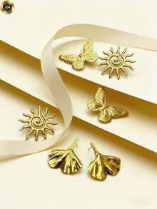 Smyckeset med örhängen och armband för kvinnor med lyxig design. 18K guldplätering. Dubai festsmycken. Moderiktiga. Lämpliga för födelsedagskalas, strandsemestrar. Alla hjärtans dag. - Multifärgad - Visa 5