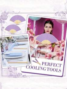 1-20 piezas Abanicos de madera hueca, abanicos de papel de unicolor con funda plegable, accesorios de verano portátiles de bambú DIY, abanicos de mano, abanicos plegables, abanicos de moda personalizados, adecuados para bodas, decoración de fiestas, manualidades, decoración del hogar, regalos, recuerdos de invitados de boda, decoración de fiestas de cumpleaños, Día de la Madre, regalos de Pascua, accesorios de fotos de actuaciones, adecuados para el hogar, decoración de oficina (número aleatorio de costillas) - Púrpura - Ver 5
