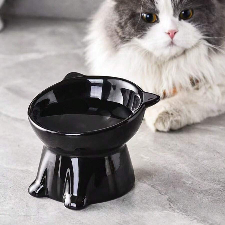 2pcs Elevated Pet Bowls With 15° Tilted Angle - Anti-Vomiting Raised Food Dish, Neck & Spine Protection Design, Non-Slip Wide Base, Plastic Material, Suitable For Cats And Small Dogs, Compatible With Wet And Dry Food, Practical Pet Gift - 2L - View 1