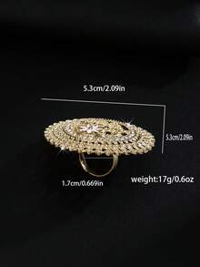 1 件时尚奢华简约花朵开口戒指，日常/派对/婚礼佩戴情人节、妈妈、母亲、母亲节、礼物 - 2 - 查看 5