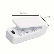 1pc Mini Vacuum Food Sealer, ABS Material, Compact And Portable. Comes With Fridge Magnet Sticker. Low-Loss Heating Technology, Ergonomic Design, Good Preservation Effect, White/Pink Available, Compatible With Plastic Bags (Requires AA Batteries), Suitable For Home, Travel, Camping And Office Use. Essential Kitchen Tool. - Multicolor - View 3