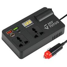 ジョイタトゥス 車用トラックインバーター 12V 24V から 220V スマートチップ QC3.0 急速充電 ノートパソコン タブレット & スマートフォン用 USBポート付き ワイヤレスカープレイアダプター - 黒 - チェックする 9