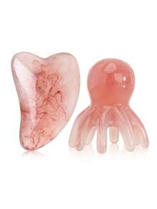 1/2/3/5pcs/Set Face & Head Massage Tool Combo Set, Facial Beauty Massage Stick, Gua Sha Board, Massage Comb, Scalp Massager, Muscle Relaxation Small Tools - Pink - View 10