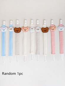 1pc Flat Cartoon Animal Baby Pacifier Clip, Teething Toy Leash, No Pacifier Included - Multicolor - View 12
